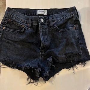 Agolde Parker cut off shorts black denim size 26